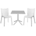 mobilier de gradina Set de gradina masa si scaune Groovy-Confident set 3 piese alb 80x80x74 cm