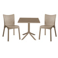 mobilier de gradina Set de gradina masa si scaune Groovy, Confident set 3 piese cappuccino 80x80x74 cm