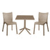 mobilier de gradina Set de gradina masa si scaune Groovy, Confident set 3 piese cappuccino 80x80x74 cm