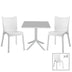 mobilier de gradina Set de gradina masa si scaune Groovy-Confident set 5 piese alb 80x80x74 cm