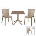 mobilier de gradina Set de gradina masa si scaune Groovy, Confident set 5 piese cappuccino 80x80x74 cm