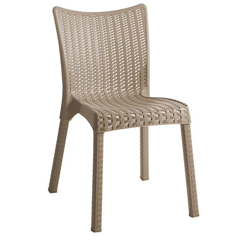 Set de gradina masa si scaune Groovy, Confident set 5 piese, cappuccino, 80x80x74 cm, detaliu produs