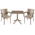 mobilier de gradina Set de gradina masa si scaune Groovy, Festive set 3 piese cappuccino 80x80x74 cm