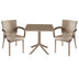 mobilier de gradina Set de gradina masa si scaune Groovy, Festive set 3 piese cappuccino 80x80x74 cm