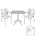 mobilier de gradina Set de gradina masa si scaune Groovy-Festive set 5 piese alb 80x80x74 cm