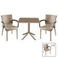 mobilier de gradina Set de gradina masa si scaune Groovy, Festive set 5 piese cappuccino 80x80x74 cm