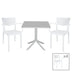 mobilier de gradina Set de gradina masa si scaune Groovy-Fontline set 5 piese alb 80x80x74 cm