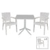 mobilier de gradina Set de gradina masa si scaune Groovy-Halcyon set 5 piese alb 80x80x74 cm