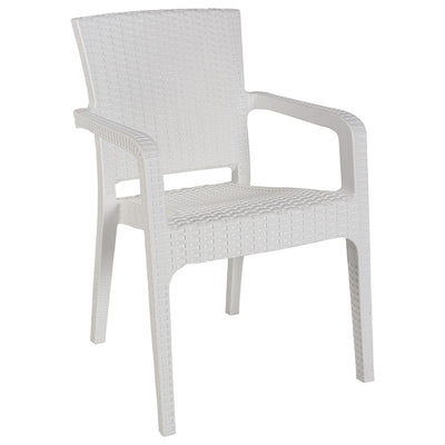 Set de gradina masa si scaune Groovy-Halcyon set 5 piese, alb, 80x80x74 cm, detaliu produs