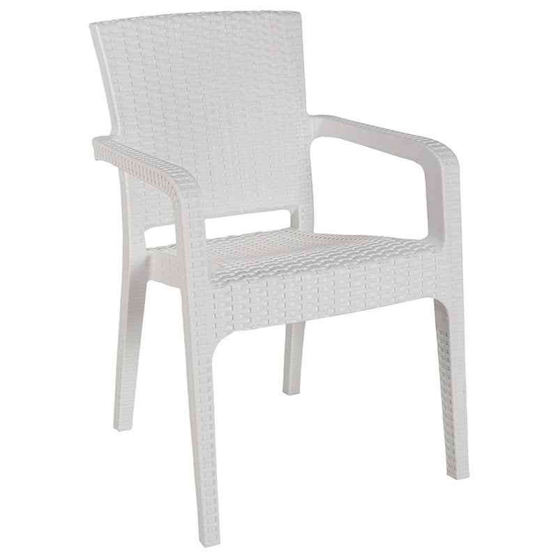 Set de gradina masa si scaune Groovy-Halcyon set 5 piese, alb, 80x80x74 cm, detaliu produs