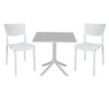 mobilier de gradina Set de gradina masa si scaune Groovy-Ignite set 3 piese alb 80x80x74 cm