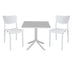 mobilier de gradina Set de gradina masa si scaune Groovy-Ignite set 3 piese alb 80x80x74 cm