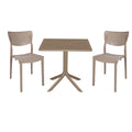 mobilier de gradina Set de gradina masa si scaune Groovy, Ignite set 3 piese cappuccino 80x80x74 cm