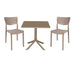 mobilier de gradina Set de gradina masa si scaune Groovy, Ignite set 3 piese cappuccino 80x80x74 cm
