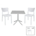 mobilier de gradina Set de gradina masa si scaune Groovy-Ignite set 5 piese alb 80x80x74 cm