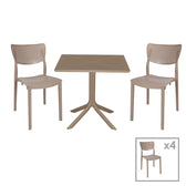 mobilier de gradina Set de gradina masa si scaune Groovy, Ignite set 5 piese cappuccino 80x80x74 cm