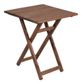 Set de gradina masa si scaune Retto 3 bucati din lemn masiv de fag nuc, PVC, bej, 60x60x71 cm, detaliu produs