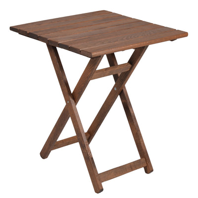 Set de gradina masa si scaune Retto 3 bucati din lemn masiv de fag nuc, PVC, bej, 60x60x71 cm, detaliu produs
