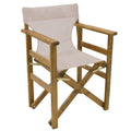 Set de gradina masa si scaune Retto 5 bucati din lemn masiv de fag nuc, PVC, bej, 100x60x71 cm, imagine suplimentara