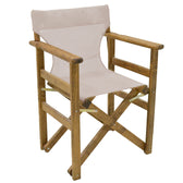 Set de gradina masa si scaune Retto 5 bucati din lemn masiv de fag nuc, PVC, bej, 100x60x71 cm, imagine suplimentara