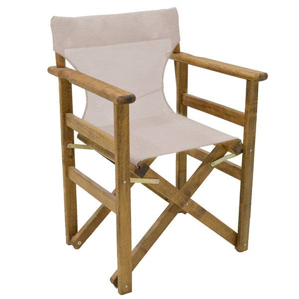 Set de gradina masa si scaune Retto 5 bucati din lemn masiv de fag nuc, PVC, bej, 100x60x71 cm