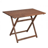 Set de gradina masa si scaune Retto 5 bucati din lemn masiv de fag nuc, PVC, maro, 100x60x71 cm, detaliu produs