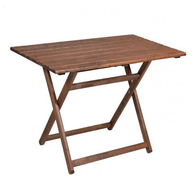 Set de gradina masa si scaune Retto 5 bucati din lemn masiv de fag nuc, PVC, maro, 100x60x71 cm, detaliu produs