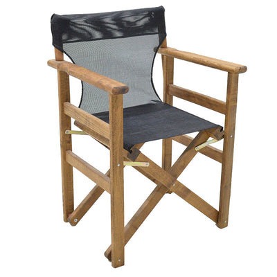 Set de gradina masa si scaune Retto 5 bucati din lemn masiv de fag nuc, PVC, negru, 80x60x72 cm, imagine suplimentara