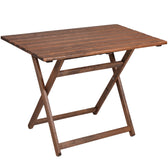 Set de gradina masa si scaune Retto 5 bucati din lemn masiv de fag nuc, PVC, negru, 80x60x72 cm, detaliu produs