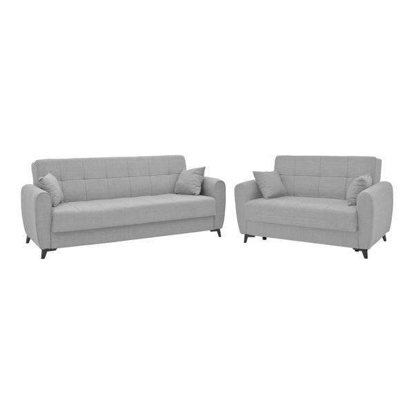 Set de living 2 piese Lincoln, Gri deschis, 85x225 cm