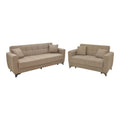 canapea Set de living 2 piese Modesto din tesatura, maro deschis 85x215 cm