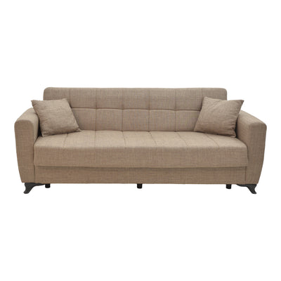 Set de living 2 piese Modesto din tesatura, maro deschis, 85x215 cm, detaliu produs