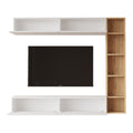 Set de living Compo montat pe perete, alb-Natural, 169x26x144 cm, perspectiva suplimentara