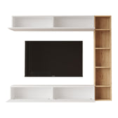 Set de living Compo montat pe perete, alb-Natural, 169x26x144 cm, perspectiva suplimentara