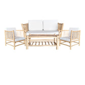 Set de living Mayorka set de 4 perne din lemn de tec Natural alb