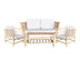 Set de living Mayorka set de 4 perne din lemn de tec Natural alb