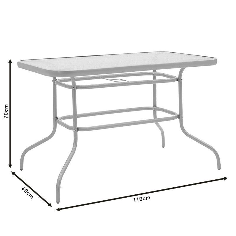 Set de luat masa 5 piese Ensure-Calan metal-sticla, Maro, 140x80x70 cm, foto produs 7