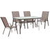 mobilier de gradina Set de luat masa 5 piese Ensure-Calan metal-sticla 140x80x70 cm