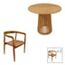 Set de Masa 3 bucati Noody-Kenda din lemn de tec, Natural D80x75 cm