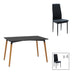 Set de Masa 5 piese Natali-Parker facut culori negru-Natural 120x80x76 cm