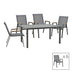 mobilier de gradina Set de Masa Azelie-Kliton 7 piese din tesatura antracit-aluminiu antracit 77x55x94 cm