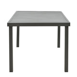 Set de Masa Azelie-Kliton 7 piese din tesatura antracit-aluminiu, antracit, 77x55x94 cm