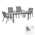 mobilier de gradina Set de Masa Azelie-Lafla 7 piese, din tesatura antracit-aluminiu antracit 77x55x94 cm