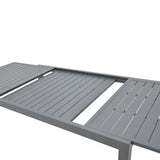 Set de Masa Azelie-Lafla 7 piese, din tesatura antracit-aluminiu, antracit, 77x55x94 cm