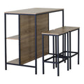 Set de masa bar Bailon Stejar cu metal negru 100x60x95 cm