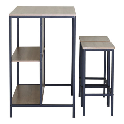 Set de masa bar Bailon Stejar cu metal, negru, 100x60x95 cm, detaliu produs