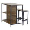 Set de masa bar Bailon Stejar cu metal, negru, 100x60x95 cm, perspectiva suplimentara