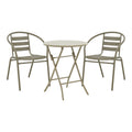 mobilier de gradina Set de masă cu funcție dining Albero-Tade, Metal, 60x70 cm, 3 piese, Șampanie