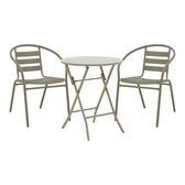 mobilier de gradina Set de masă cu funcție dining Albero-Tade, Metal, 60x70 cm, 3 piese, Șampanie