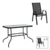 mobilier de gradina Set de masă cu scaune Valor-Calan, Metal/ Sticlă/ Textilenă, 110x60x70 cm